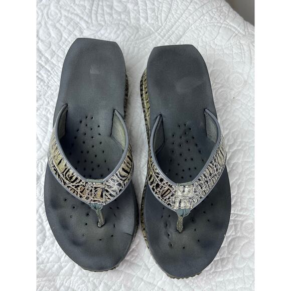 Volatile Womens 7 Frappachino Animal Print Beach Summer Flip Flop Sandal Wedges - Picture 6 of 8